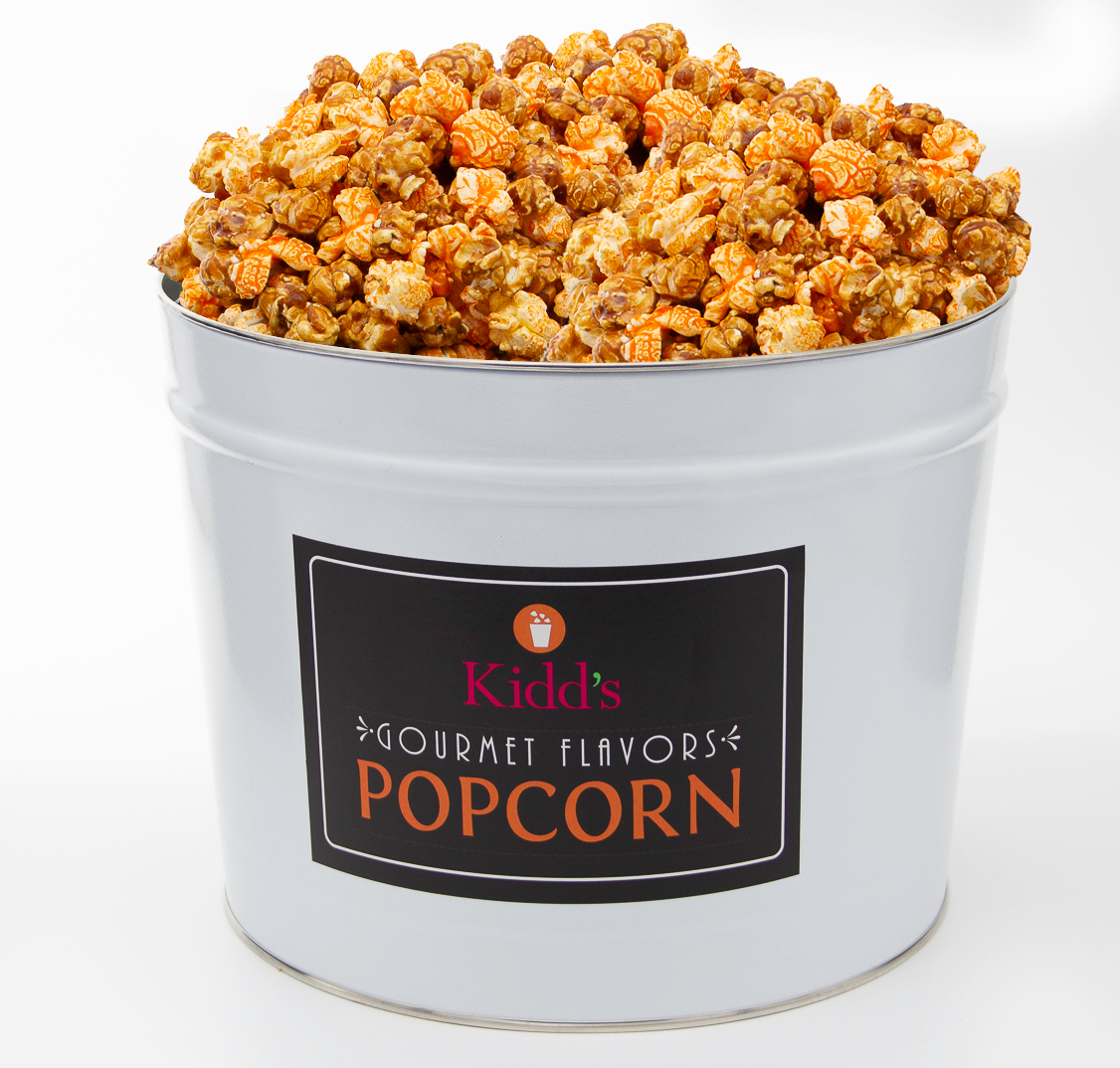 Our Classic Caramel And Cheesy Cheddar Gourmet Popcorn sold in our Signature Black Label Tin. Buy and Ship during our Holiday Sale for  50% off.