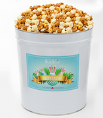 Load image into Gallery viewer, Flavorful Gourmet Popcorn in Large Easter Themed Popcorn Tin. Filled with the best caramel corn in the nation and light, airy white cheddar.
