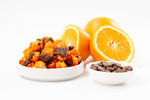 Load image into Gallery viewer, Orange and Chocolate Gourmet Popcorn. Uses real orange zest, real butter and real chocolate
